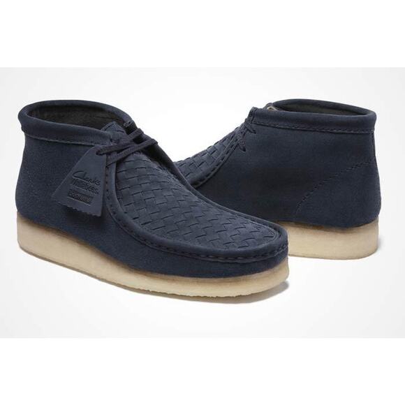 Supreme x Clarks Originals Wallabee Navy Suede Woven Crepe Sole Designer Boots - Picture 1 of 11